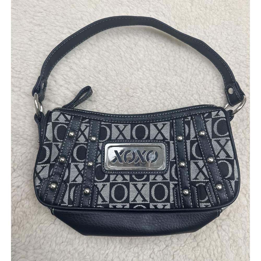Vintage Y2K XOXO Monogram Logo Studded Shoulder Mini Bag 2000s Small Purse